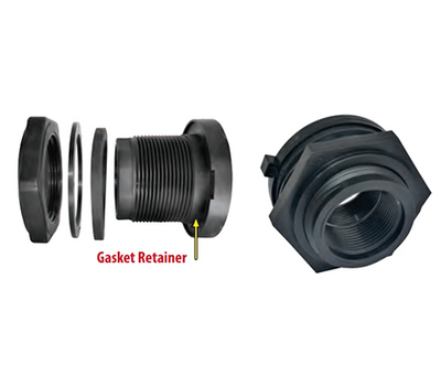 1/2" TF 12 PE Tank Adapter, FPT, Polypropylene - Image 2